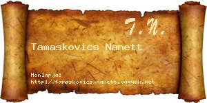 Tamaskovics Nanett névjegykártya